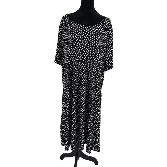 Susan Graver Liquid Knit Dress Womens SIze 3X Stretch Oversize Stretch Polka Dot - Picture 1 of 7
